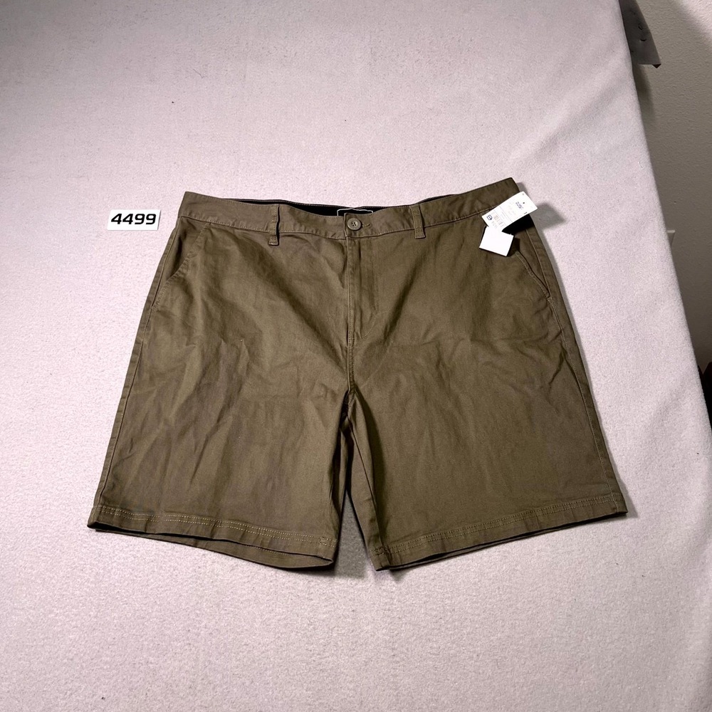 Lost Enterprises Chino Shorts Mens 38 Olive Cotton‎ Stretch Flat Front Outdoor